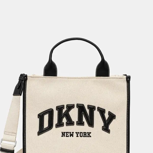 Bavlněná kabelka Dkny béžová barva, R52AGR57