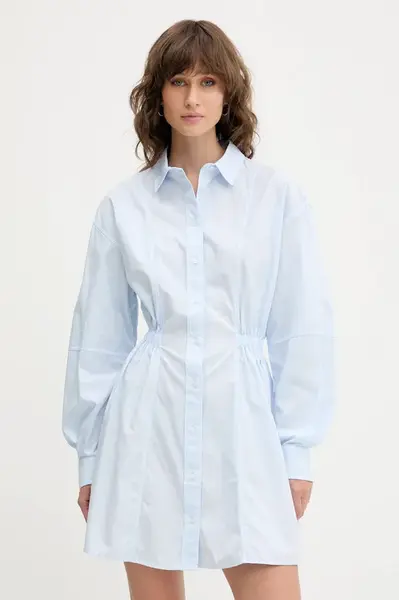 Bavlněné šaty Tommy Jeans modrá barva, mini, DW0DW21744