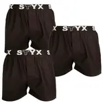 Styx 3PACK pánské trenky sportovní guma černé (3B960) XXL