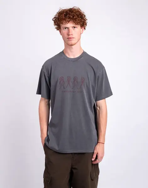 Tričko Carhartt WIP S/S Terrestrial T-Shirt Black/ Arbusta pigment garment dyed