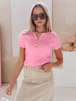 Bluzka damska one size prążkowana KISS LOOK różowa Dstreet