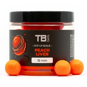 Tb baits plovoucí boilie pop-up orange peach liver + nhdc 65 g 16 mm