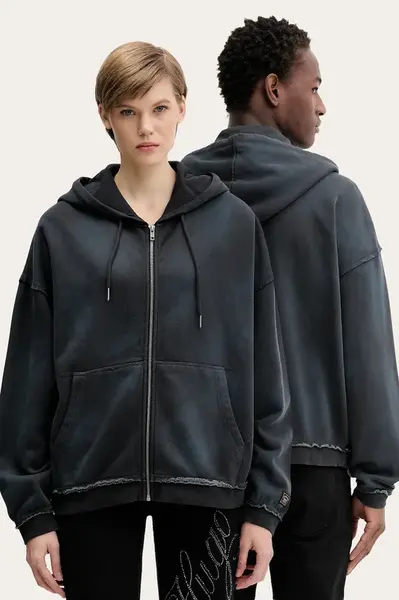 Mikina Guess Originals šedá barva, s kapucí, hladká, M5BQ41 K4110