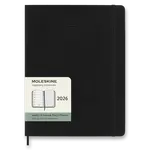 Diář Moleskine 2026 - měkké desky, XL, týdenní, černý