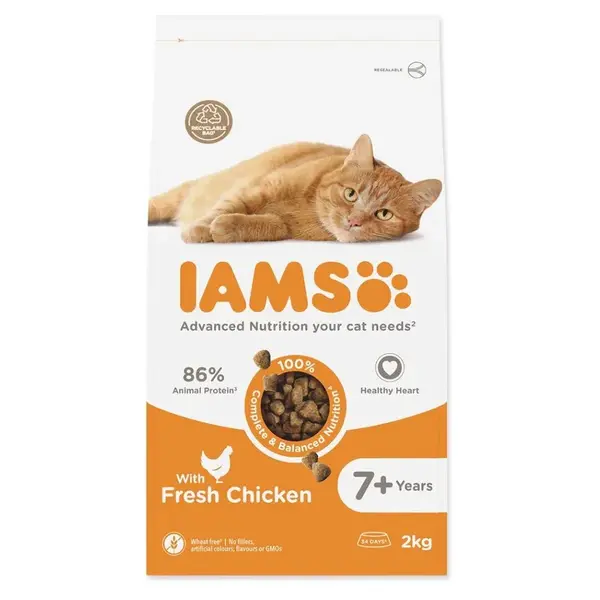 IAMS Cat Senior Chicken granule pro kočky, Hmotnost balení (g): 2 kg