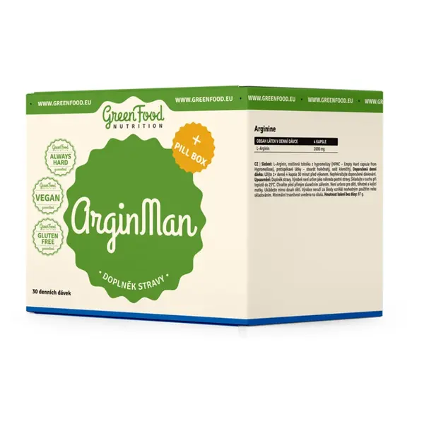 GREENFOOD NUTRITION ArginMan 210 kapslí + Pillbox