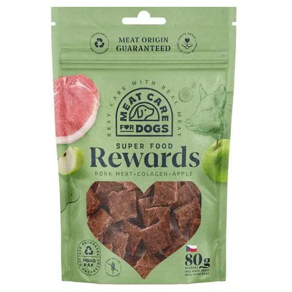 MEAT CARE Rewards Pamlsky pro psy vepřové s kolagenem & jablkem 80 g