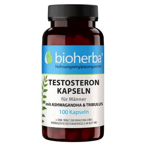 Testosterón pre mužov s Ashwagandhou a Tribulusom – 100 kapsúl – Bioherba
