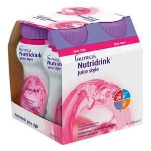 NUTRIDRINK Juice style příchuť jahoda 4 x 200 ml