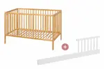 PETITE&MARS Postýlka dřevěná Nela Beech Wood 120x60 cm s bočnicí Side
