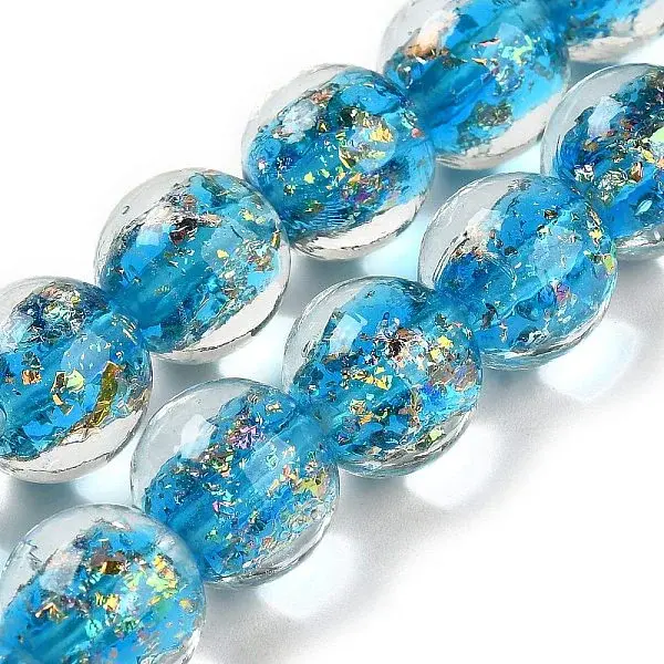 Handmade Dichroic Foil Glass Beads Strands
