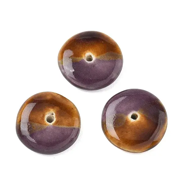 Vintage Handmade Two Tone Porcelain Beads