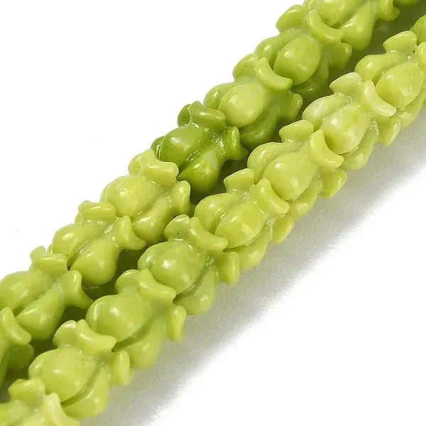 Synthetic Coral Carved Beads Strands