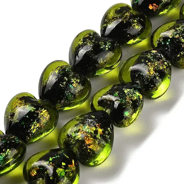 Handmade Dichroic Foil Glass Beads Strands