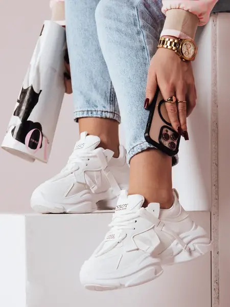 Dámske biele tenisky VISTARUN na platforme