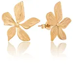 Troli Krásné pozlacené náušnice z oceli Kytičky