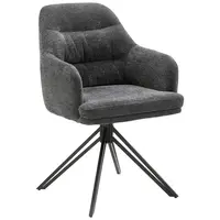 MID.YOU ŽIDLE S PODRUČKAMI, mikrovlákno, antracitová