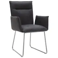 Valnatura ŽIDLE S PODRUČKAMI, mikrovlákno, antracitová, barvy nerez oceli