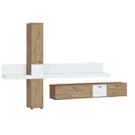 Livetastic OBÝVACÍ STĚNA, bílá, barvy dubu