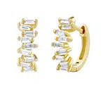 Silvego Stříbrné/pozlacené náušnice kruhy Bernie s Brilliance Zirconia DCC1541EWGP