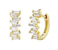Silvego Stříbrné/pozlacené náušnice kruhy Bernie s Brilliance Zirconia DCC1541EWGP