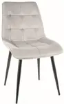 SIGNAL Jídelní židle CHIC VELVET světle šedá