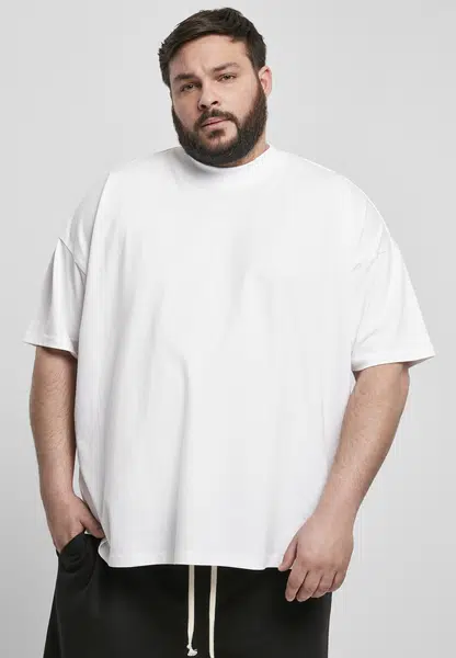 Oversized tričko s výstřihem a krkem bílé