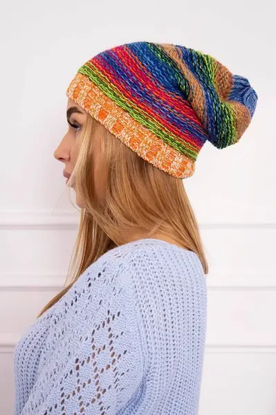 Kesi Krystyna fleecová čepice K207 chrpa+oranžová