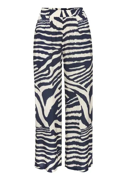 LASCANA Nohavice  béžová / námornícka modrá