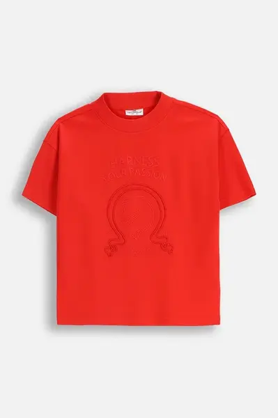Dětské tričko Coccodrillo červená barva, FABOLOUS GIRL JUNIOR