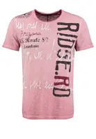 Key Largo Tričko 'Ridge'  staroružová / vínovo červená / čierna / biela