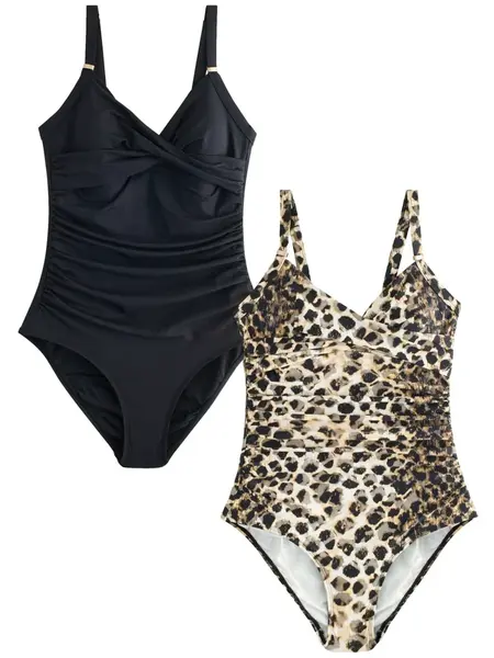 Next Jednodielne plavky  béžová / čierna