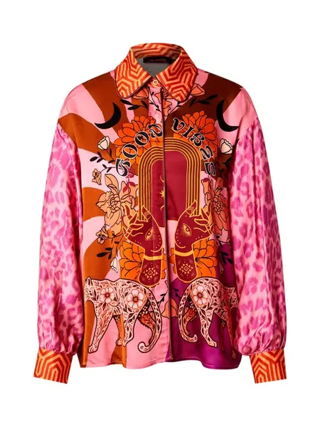 miss goodlife Blúzka 'Mystical Portal'  žltá / oranžová / ružová / čierna