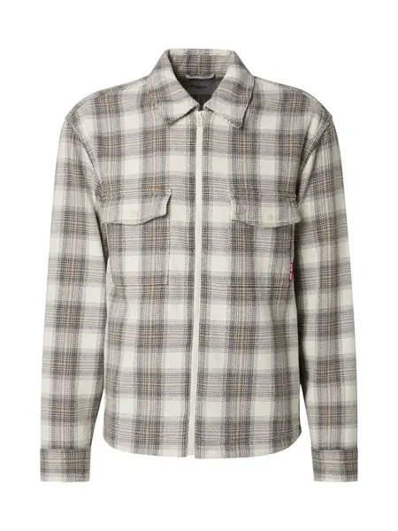 JOOP! Jeans Prechodná bunda 'Hacket'  piesková / sivá / prírodná biela