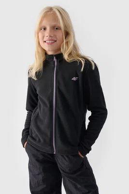 Dívčí fleece s límcem Slim 4F Černý 4FJWMM00TFL