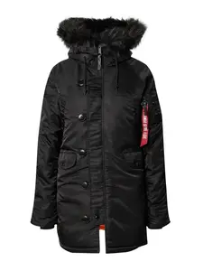 ALPHA INDUSTRIES Zimná bunda  červená / čierna / biela