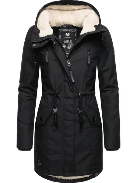 Ragwear Zimná parka 'Elsie'  čierna / biela
