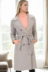Z6765 DEWBERRY WOMEN'S COAT-GREY-2
