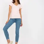 Light pink cotton v-neck t-shirt