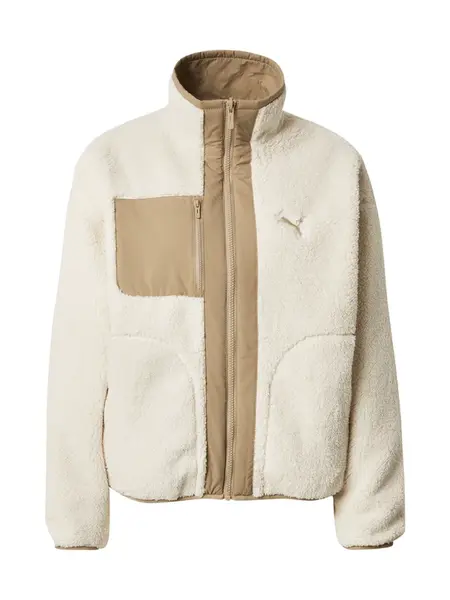 PUMA Funkčná flisová bunda  tmavobéžová / biela ako vlna