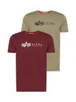 ALPHA INDUSTRIES Tričko  olivová / burgundská / čierna / biela