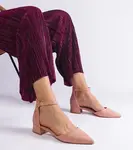 Gemre Light pink low block heel pumps Elison