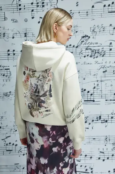 Mikina Medicine dámská, béžová barva, s kapucí