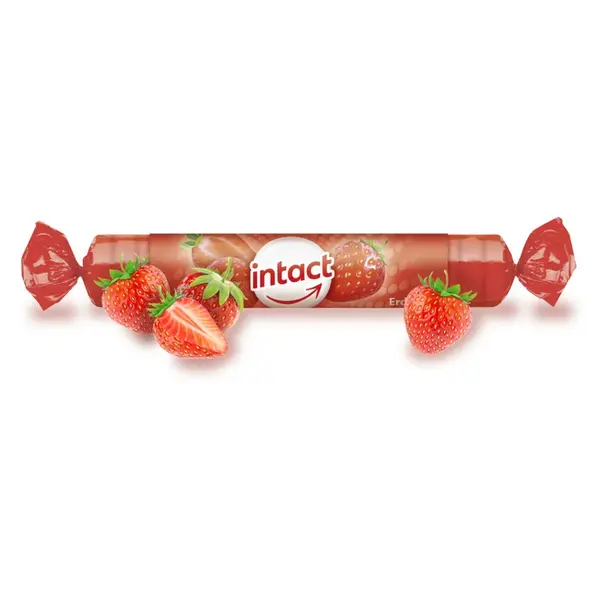 Intact hroznový cukor s vit.C jahoda 40g (rolička)