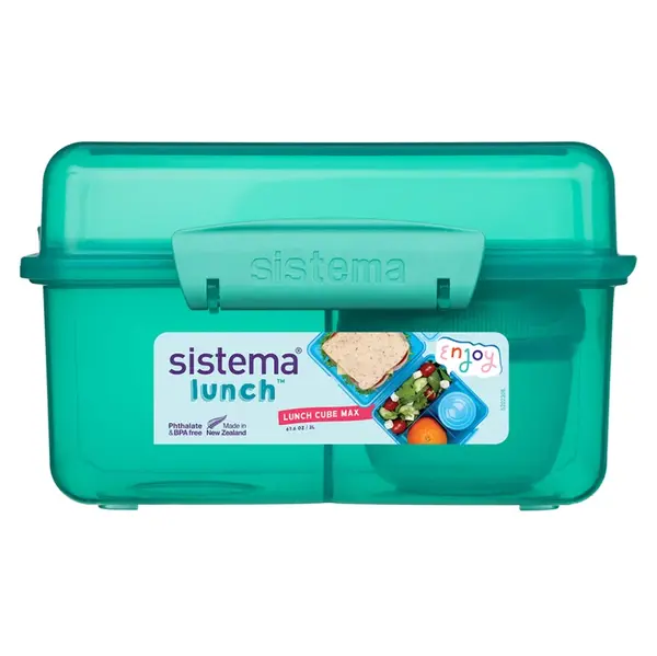 SISTEMA Lunch Krabička 3 komory + téglik (viečko) zelená 2 l