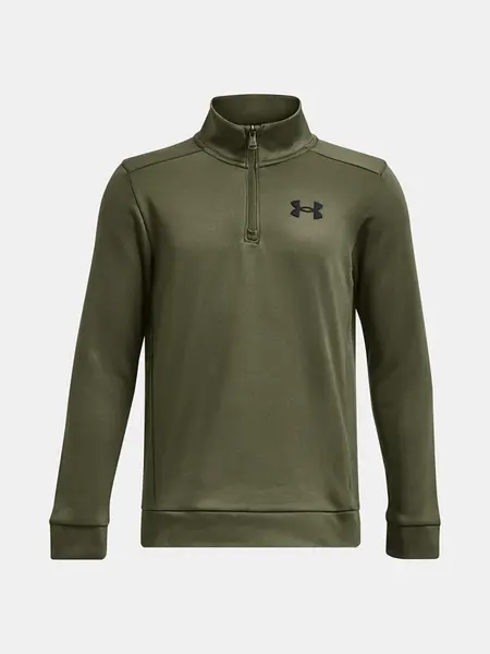 Kaki chlapčenská športová fleecová mikina Under Armour
