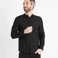 Čierna pánska ľanová košeľa Celio Damaolin