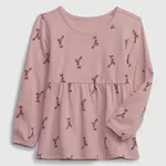 Ružové dievčenské vzorované tričko GAP