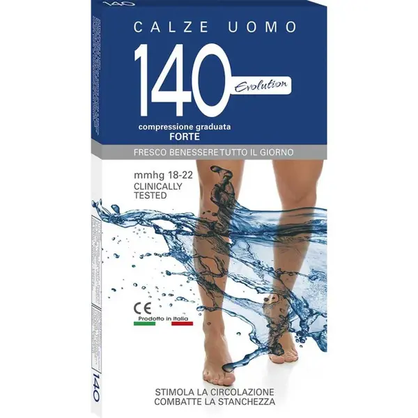 Pánske kompresné bavlnené ponožky - Manon Evolution Cotone 140 DEN - Kompresný tlak: 18-22 mmHg, Veľkosť: 140d S/M, Farba: čierne