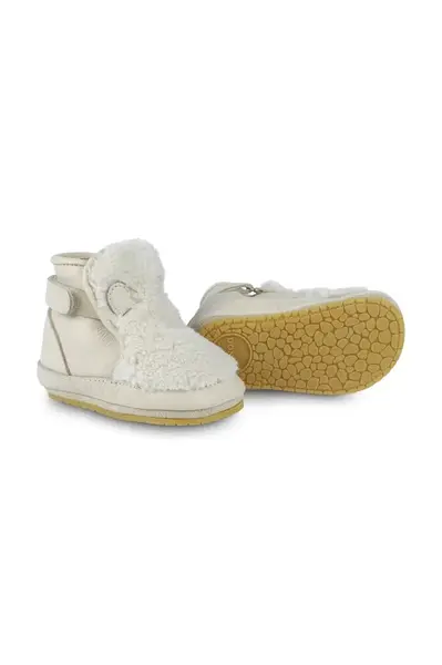 Donsje Kožené topánky pre bábätká Donsje Richy Booties Polar Bear